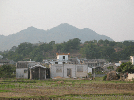 众差役盛兴而来,只得扫兴而归,回潮州府报知.图:田东村貌.